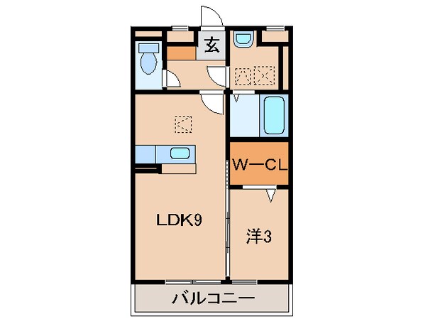 六十谷駅 徒歩10分 1階の物件間取画像